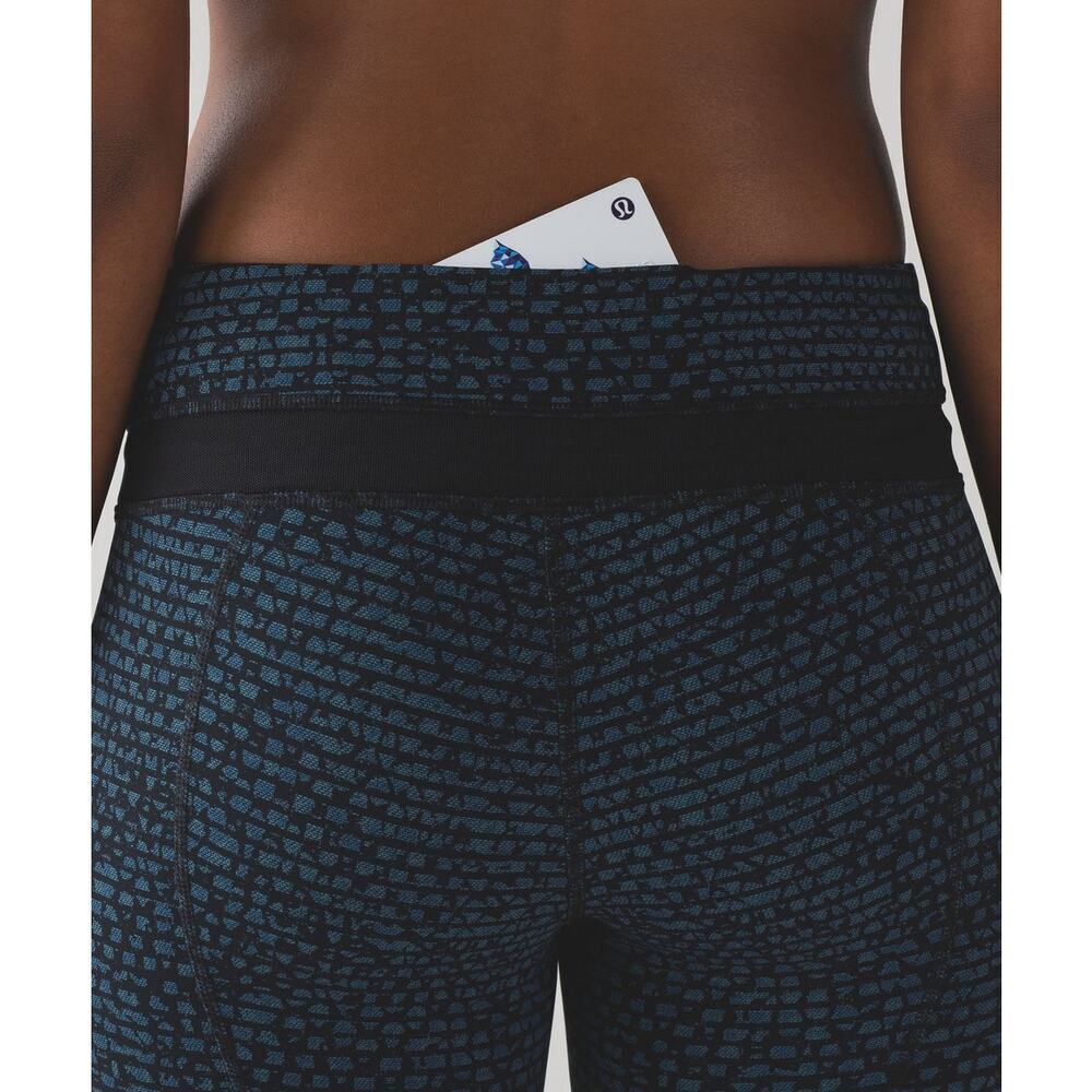 Lululemon Inspire Tight II Shatter Weave Desert Teal Alberta Lake / Black sz 4 - Picture 5 of 12
